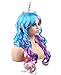 kaste Women Princess Rainbow Unicorn Wig Long Curly Hair Wigs Halloween Party Cosplay (QY-6971)