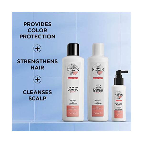NIOXIN-System-3-for-Coloured-Hair-with-Light-Thinning Nioxin 3-Part System | System 3 | Coloured Hair with Light Thinning Hair Treatment | Scalp Therapy | Hair Thickening…
