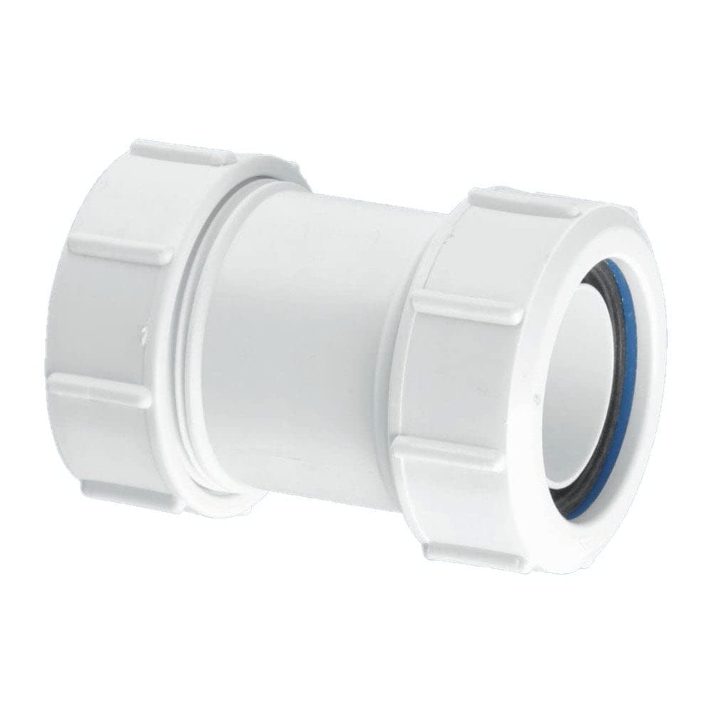McAlpine T28M 11/2 inch Multifit Straight Connector, White