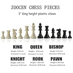 ZOOCEN Chess Set - Plastic Chess Pieces and Green