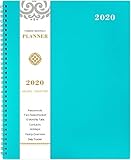 2020 Monthly Calendar Planner - 12-Month Planner with Tabs & Pocket & Label, Contacts and Passwords, 8.5" x 11", Thick Paper, January - December 2020, Twin-Wire Binding - Teal by Artfan