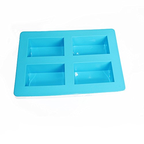X-Haibei 4-Cavity Plain Basic Rectangle Soap Mold Handsize Silicone Mould for Bath Supply