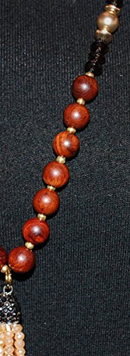 Rosewood, Quartz & Gold Mala
