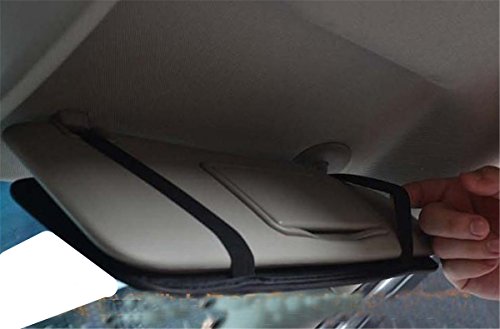 BININBOX Auto Car Sun Visor Organizer Pouch Bag Card Storage CD DVD Disk Holder Multi-Purpose Folder Pocket 9 Capacity (White)
