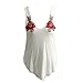 XWDA Women's Sleeveless Tee T-shirt Floral Print Loose V Neck Vest Tank Tops