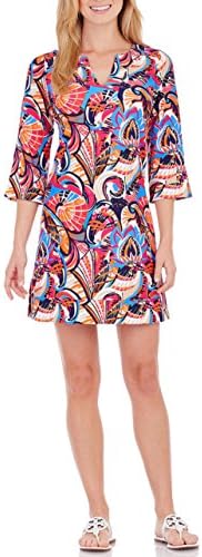 Jude Connally Megan 3/4 Sleeve Tunic Dress in Fanfair Harbor Blue (Small)