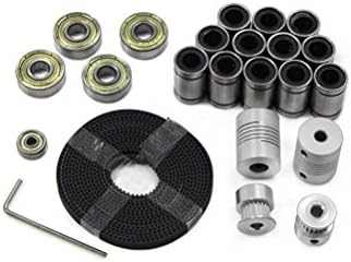 FX Treasures 3D Printer Reprap Prusa I3 Movement Kit 2 Meter GT2 Timing Belt 、 608zz Bearing 、 LM8uu Linear Bearing、 624zz Bearing、 Motor Shaft Coupler、 20T Timing Pulley