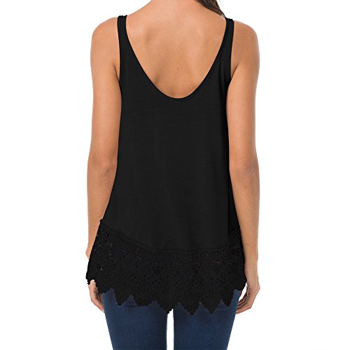 image for WEUIE Womens Tops Hot Sale Womens Lace Casual Sleeveless Blouse Hollow