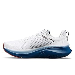 Saucony Men's Guide 17 Sneaker, White/Navy, 7