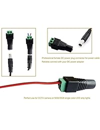 Ksmile 10 x macho + 10 x hembra 0.083 x 0.217 in DC Cable de alimentación Jack Adaptador Conector Enchufe LED Tira CCTV Cámara Uso 12 V