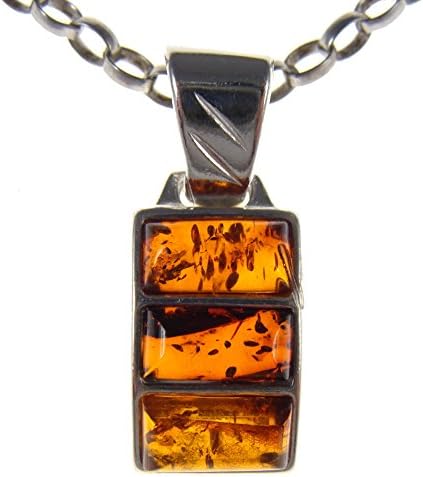 BALTIC AMBER AND STERLING SILVER 925 DESIGNER COGNAC PENDANT JEWELLERY JEWELRY (NO CHAIN)