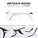 Happy Store CN88 Fashion Keyhole Metal Temple Oval Horn Rimmed Clear Lens Glasses,Transparent