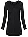 Messic Women's 3/4 Cuffed Sleeve Shirt Casual V Neck Pleated Flowy Henley Tunic Tops (43#Black, XX-Large)