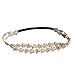 Baishitop Baby Girls Rhinestone Flowers Headband Hair Accessories(40-54cm) (Gold)