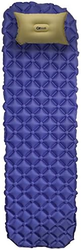 CoziNite Super Soft Ultralight Inflatable Sleeping Pad+ an Inflatable PILLOW and a 3- PACK Repair Kit. Large, Navy Blue,Water Proof, Super Compact and perfect for Camping and Traveling