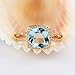 GULICX Jewelry Trendy Rings Light Blue Crystal Rhinestone Ring Gold Tone Finger Ring Size 7,8,9,10