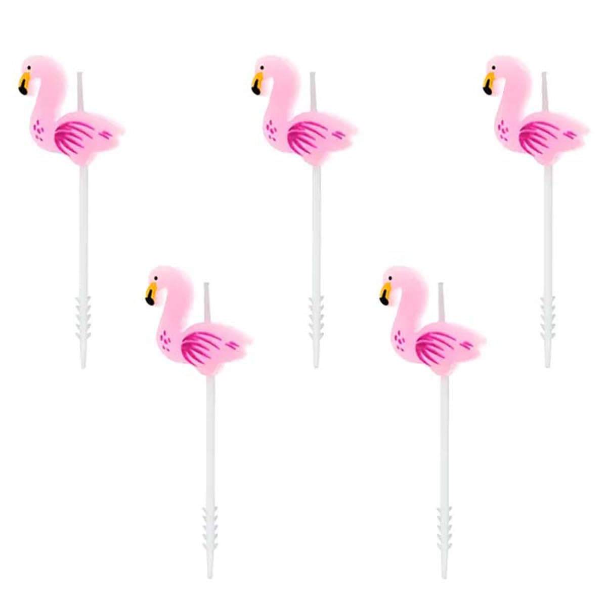Birthday Candles Flamingos 3 cm Pack of 5