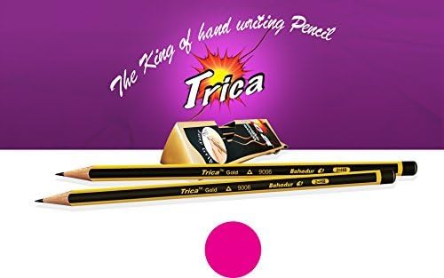 TRIANGLE BEGGINERS HANDWRITING PENCILS HB PENCILS SET OF 12 + FREE RUBBER &amp; SHARPENER by TRICA PENCILS