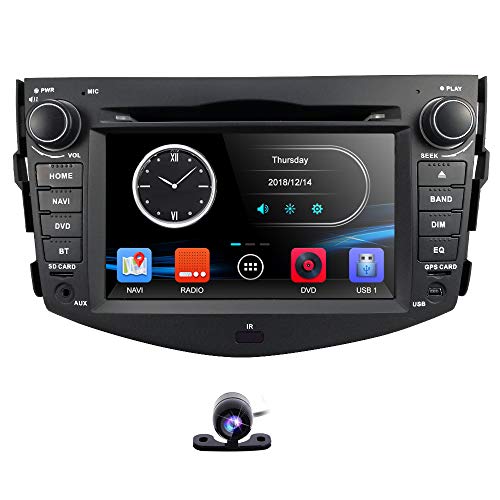 hizpo in Dash Car DVD Player GPS Navigation Radio BT Stereo for Toyota RAV4 2006 2007 2008 2009 2010 2011 2012+ Reverse Camera