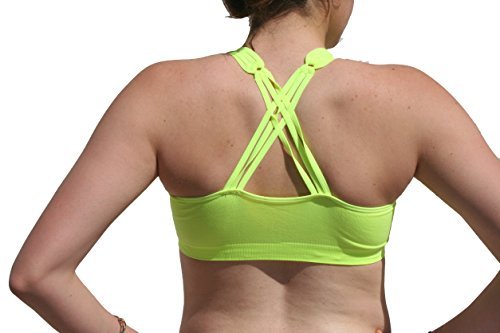 Anemone Strappy Criss-cross Back Comfort Sports Bra with Removable Pads (O/S, Navy)