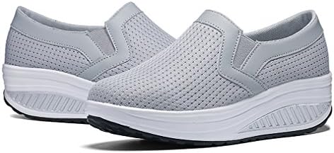 Edenxm Women's Slip On Platform Trainers Ladies Shoes Walking Fitness Toning Wedge Trainers