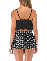 Eternatastic traje de baño de dos piezas para dama con falda de natación, color amarillo