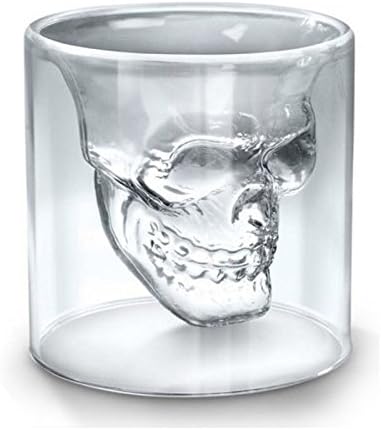 gangnumskythaii Coffee Mugs 3D Cup Tea Kitchen Tools Accessories Transparent Crystal Skull Head Shot Glass Cup Drinking Ware Man Gift (TypeC1)
