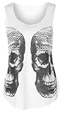 Girls Women Double skull vest Top in White.S/M(6/8) & M/L(10/12)