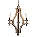 DOCHEER Vintage Rustic Wooden Chandelier Farmhouse 3-Light Wood Chandeliers Ceiling Pendant Lighting Fixture for Kitchen Island, Dining Room, Foyer, Entryway, Bedrooms.