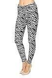 Regular Size Printed Brushed Leggings (Zebra Animal Print)