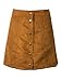 Persun Women's Faux Suedettte Button Closure Plain A-line Mini Skirt