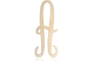 Wooden Monogram Letters for Wall Decor 12 Inch Cursive Wood Letters Unfinished Large Wood Letter A Focal20 Craft Alphabet Wall Hanging for Wreath Nursery Baby Shower Home Decoration