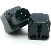 Strhowill C14 To NEMA 5-15P Adapter (2-Pack) — Universal Socket For UPS, PDU, Computers, White