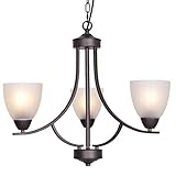 VINLUZ 3 Light Shaded Contemporary Chandeliers with