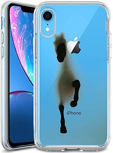 Horse Shadow Clear Phone Case Compatible iPhone XR Customized Design by MERVELLE TPU Clear Shock-Proof Protective Case [Ultra Slim, Anti-Slippery]