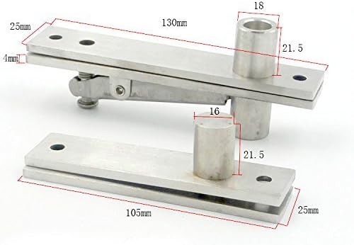 TamBee Door Pivot Hinge Heavy Duty Hidden Bookcase Hinges Secret Door Hinges 360 Degree Shaft Stainless Steel Invisidoor Hinge Hardware (I Shape 2PCS) - Image 4