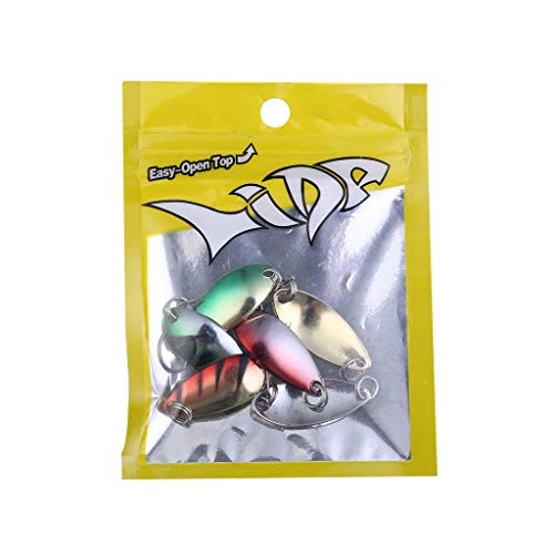 Hongxin Fishing Lure,5/6pcs 5/2.5g Sequin Spoon Fishing Lure Trout Blinker Hard Bait Single Hook Outdoor,Fishing Hooks High Carbon Steel Worm Soft Bait Jig Fish Hooks (B)