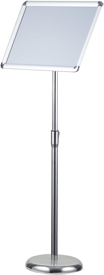 Pedestal Display Sign Stand Sign Holder Floor Stand w/Telescoping Post & Easy Open Poster Frame for 8.5x11 inches Paper Size, Both Vertical and Horizontal View (8.5x11 inch) : Office Products