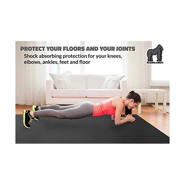 Gorilla Mats Premium Large Exercise Mat â 6' x 4' x 1/4" Ultra Durable, Non-Slip, Workout Mat for Instant Home Gym Flooring â Works Great on Any Floor Type or Carpet â Use With or Without Shoes - Image 6