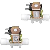 Ximimark 2Pcs 1/2" Thread Plastic Electric Solenoid Valve Water Inlet Flow Switch Magnetic Water Air Normally Closed Tools DC