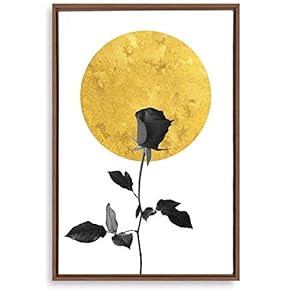 Framed Canvas Home Artwork Decoration Nordic Style Moon Canvas Wall Art for Living Room, Bedroom - 16x24 inches