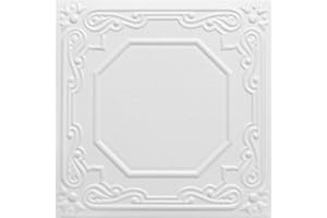 À LA MAISON CEILINGS A La Maison Ceilings R32c Topkapi Palace Foam Glue-up Ceiling Tile (128 sq. ft./Case), Pack of 48, Plain White