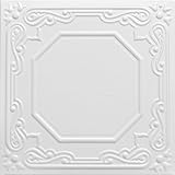 A la Maison Ceilings 868 Topkapi Palace - Styrofoam Ceiling Tile (Package of 8 Tiles), Plain White