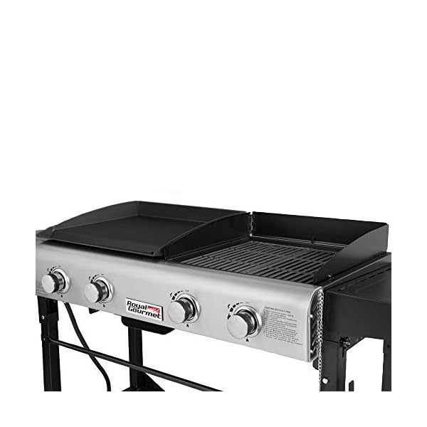 Royal-Gourmet-GD401C-4-Burner-Portable-Propane-Flat-Top-Gas-Grill-and-Griddle-Combo-Black