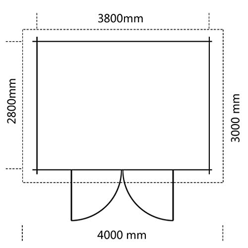 Tidyard Chalet Jardin | Abri de Jardin | Abri de Stockage | Cabane de Jardin en Bois Massif 34 mm 4 x 3 m