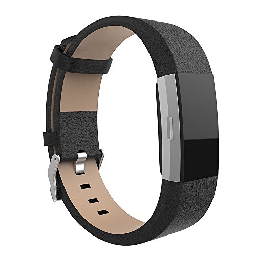 UMTELE Genuine Leather Replacement Bands for Fitbit Charge 2 Small Large