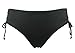 COCOSHIP Women's Black Solids Tone Bikini Bottom Side-Twist Hipster Swim Brief(FBA)