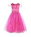 ReliBeauty Girls Drop Shoulder Princess Costume Dress up, Ankle-Length, Hot Pink, 4T-4/110