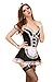 Vivihoo EU1034 Sexy Lingerie Maid Uniform Skirt Costumes Lace Dresses Short Apron (L)
