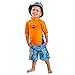 UV SKINZ UPF 50+ Boys 3-Piece Swim Set (6, Orange Jungle Cat)